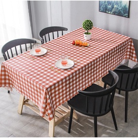 酱有好物  防水PVC桌布 红色中格  110x150cm 500g